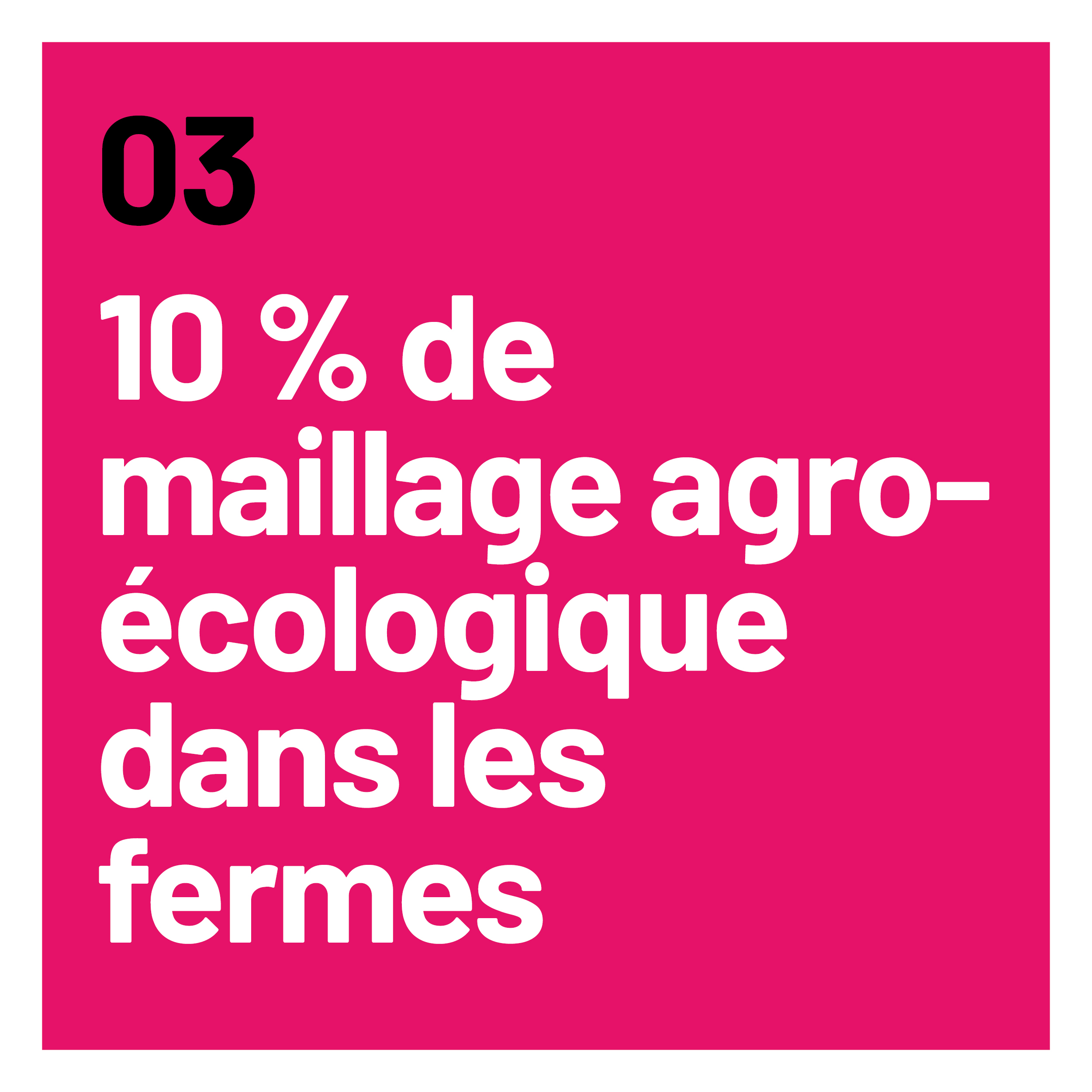 10 % de  maillage agroécologique  dans les  fermes