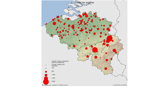 Cartographie des sites de comptages - automne 2020