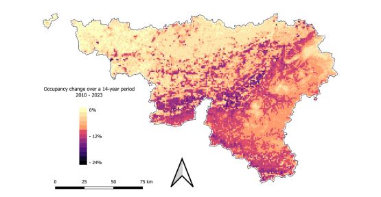 Estimation de la probabilité d’extinction du lézard vivipare entre 2010 et 2023 (14 ans).