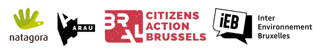 Logo des associations : Natagora, Arau_BXL, BRAL, Inter-Environnement Bruxelles