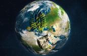 Globe terrestre et empreinte humaine