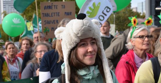 Personnes qui marche pour le climat et la biodiversité