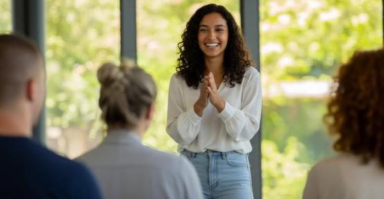 Personne qui parle à d'autres