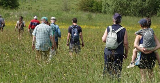 groupe en balade dans une réserve naturelle 
