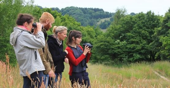 Groupe de gens observant la nature