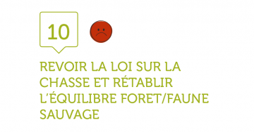 10. REVOIR LA LOI SUR LA CHASSE ET RETABLIR L’EQUILIBRE FORET/FAUNE SAUVAGE
